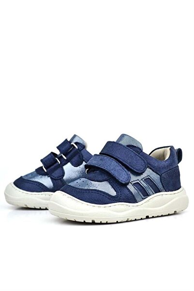 Rakerplus Schaggy Genuine Leather Navy Blue Shiny Baby Sneakers