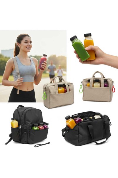 COLDBREWTREND مجموعة زجاجات مشروبات باردة سعة 500 مل مكونة من 6 قطع - بلاستيك PET شفاف |   حاوية تخزين للديتوكس والمشروبات الباردة والعصائر