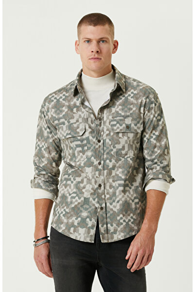 Network Haki Kamuflaj Desenli Dış Gömlek