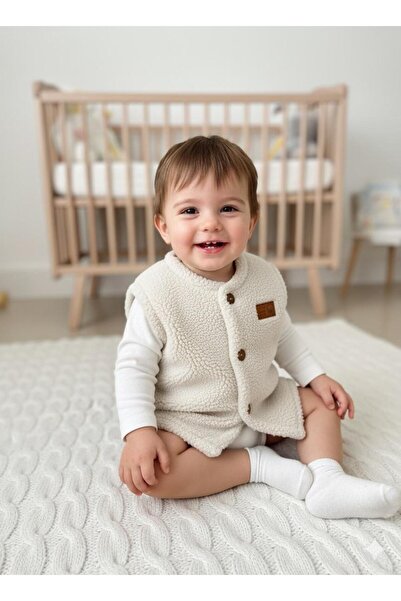 BİLGEN Style Plush Vest with Cotton Buttons, Age Group 6-24 Months