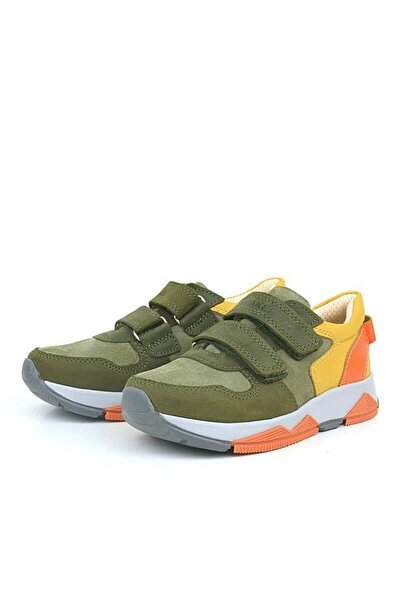 Rakerplus Genuine Leather Khaki Orange Yellow Kids Sneakers Sports Shoes