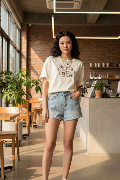 UNCİA OUTDOORS dar primul tricou supradimensionat cu decolteu o cu imprimeu c...