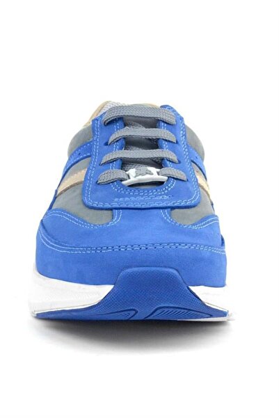 Rakerplus Pantofi sport pentru copii, din piele naturală, anatomici, cu șireturi, albastru, maro