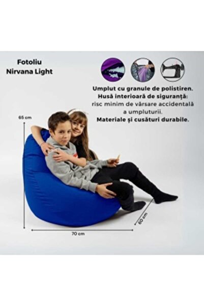 Pufrelax Children's pouf armchair, Nirvana Light Pufrelax, Material Eco-leather - Black