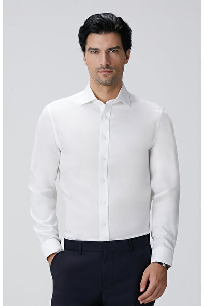 Network Beyaz Super Non-Iron Gömlek