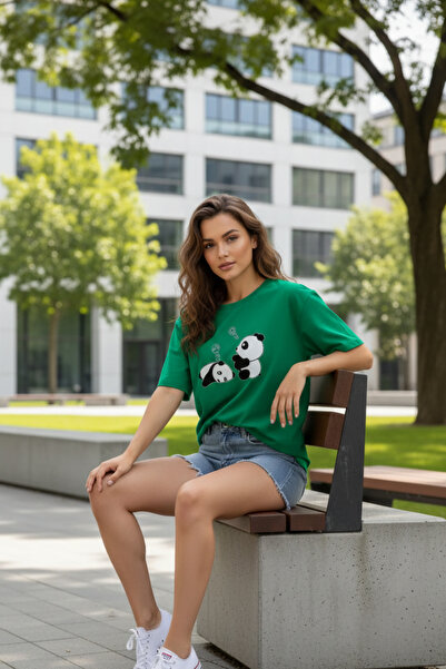 UNCİA OUTDOORS تي شيرت مطبوع عليه الباندا اللطيفة من malkoçbey