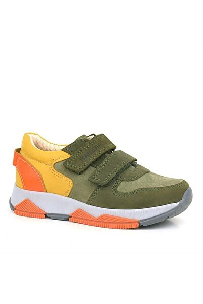 Rakerplus Genuine Leather Khaki Orange Yellow Kids Sneakers Sports Shoes