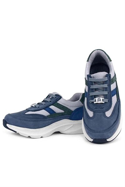 Rakerplus Genuine Leather Blue Green Velcro Children's Sneakers