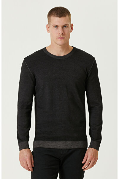 Network Antrasit Yün Triko Kazak