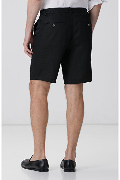 Network Siyah Keten Şort