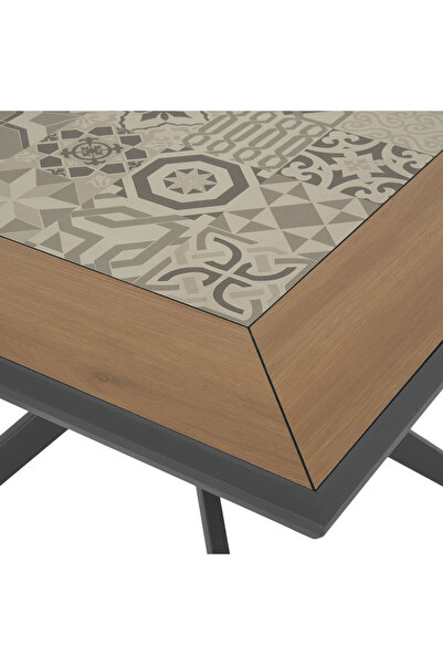 Maison Mex Square garden/terrace table, PAFOS L.100 l.100 H.75 cm, anthracite/-mix grey