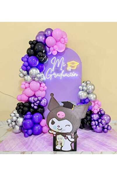 Parti Düşleri 58- مجموعة سلسلة بالونات ذات طابع ملون من كورومي