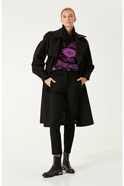 Network Siyah Crop Denim Pantolon