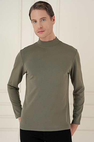 Efor TS 894 Slim Fit Haki Spor T-Shirt