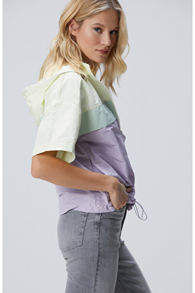 Network Açık Sarı Kısa Kollu Dik Yaka Mont