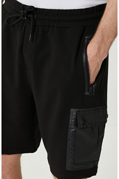 Network Siyah Düz Paça Şort