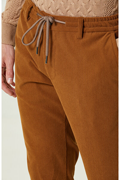 Network Duble Paça Camel Fitilli Pantolon