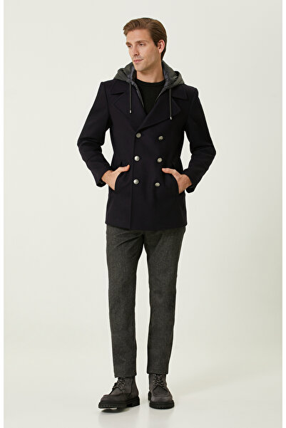 Network Mor Kruvaze Diyagonal Yün Kaban