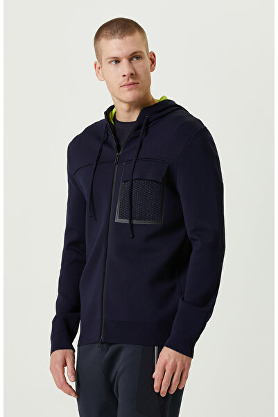 Network N-Tech Lacivert Kapüşon Yaka Triko Mont