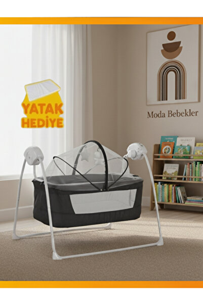 modabebekler Moda bebek 2024 Yeni Nesil  Elektrikli Otomatik Sallanır Beşik Y...