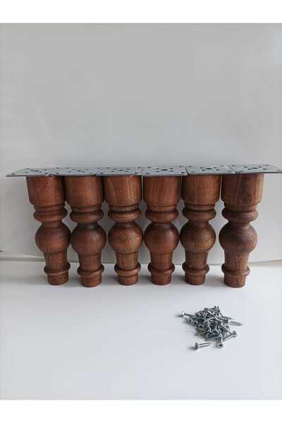 Dijital Bazar DİJİTAL BAZAR SÜMBÜL 17 CM CEVİZ 6LI TORNA AYAK