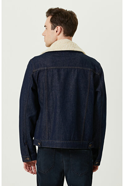 Network Yan Cepli Pamuklu Lacivert Denim Mont