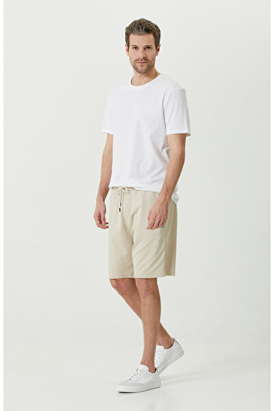 Network Bej Düz Paça Şort