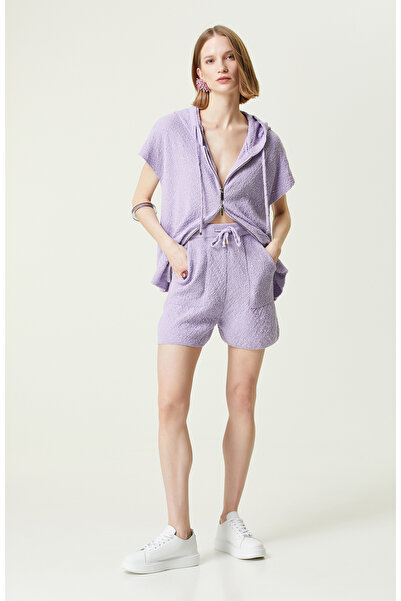 Network Lila Düz Paça Triko Şort