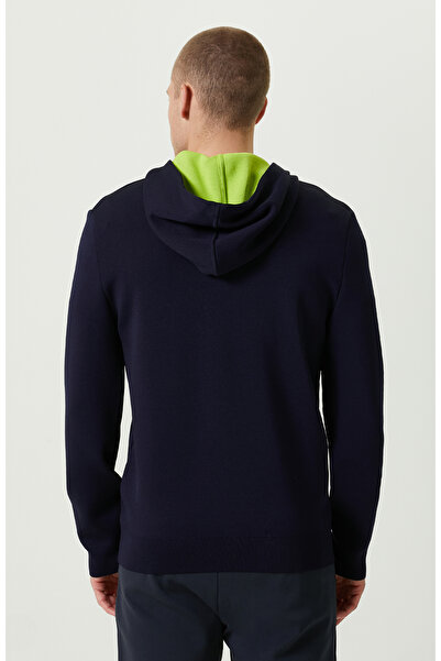 Network N-Tech Lacivert Kapüşon Yaka Triko Mont