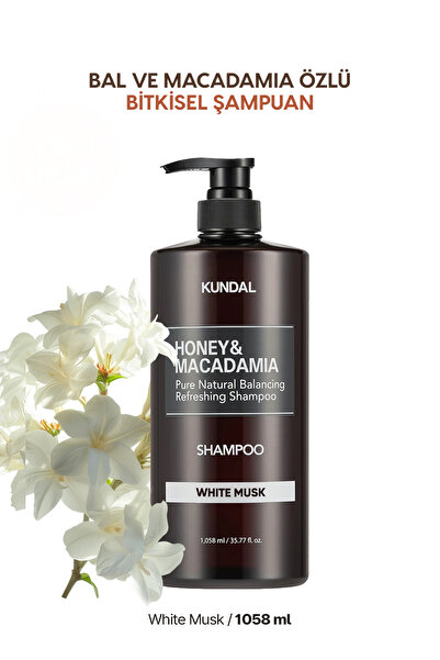 Kundal Kırılma Karşıtı Besleyici Bakım Şampuanı KUNDAL Honey & Macadamia Nature Shampoo 1058ml (White Musk)