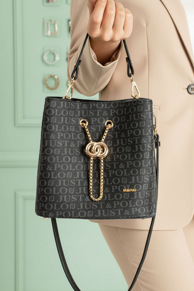 POLO CLUB Geantă de umăr și de mână Polo pentru femei, cu 3 compartimente, cu curea lungă încrucișată (24x22 CM)