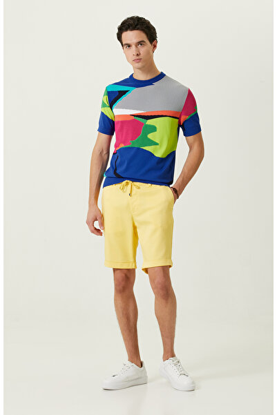 Network Sarı Duble Paça Şort
