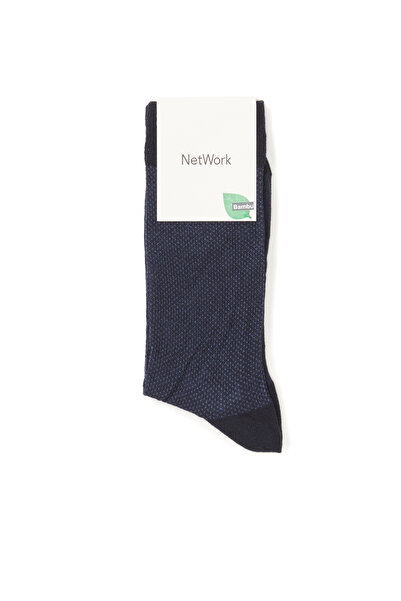 Network Lacivert Erkek Bambu Çorap