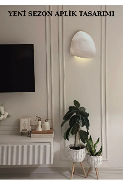 Beton Görünümlü E14 Duy Bohem Tarzı Duvar Aplik Renk/açık Bej