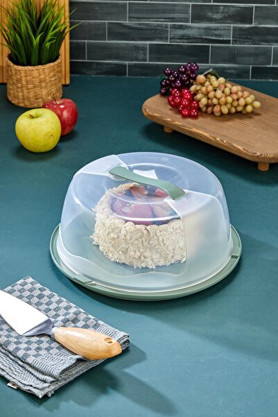 Miningaa 30 cm Kilitli Kapaklı Yuvarlak Pasta ve Kek Fanusu Saklama ve Taşıma...