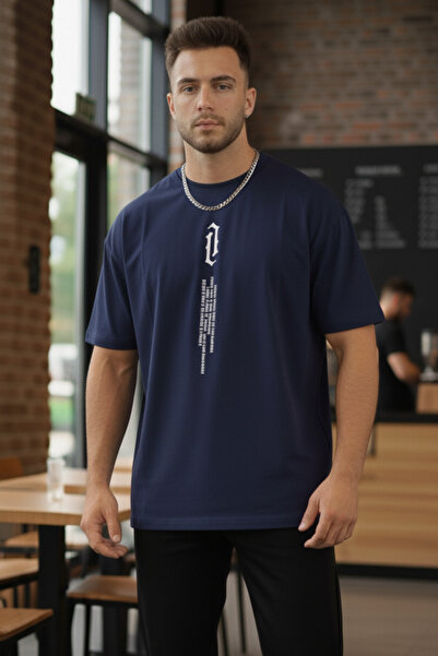 KOZİA OUTDOORS κάθετη στάμπα με λαιμόκοψη oversize unisex βασικό μπλουζάκι
