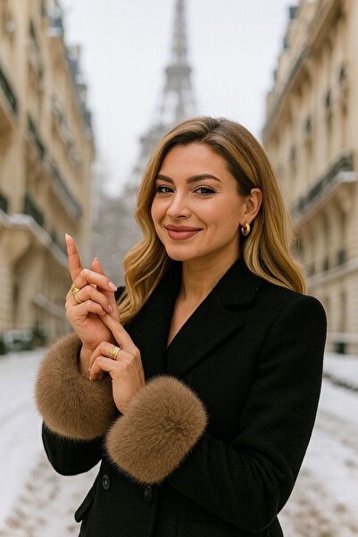 FELLMENS كم ذراع نسائي من القطيفة الناعمة الملمس باللون البني