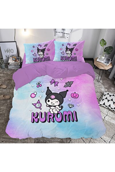 Hediye Nevresim Kuromi desen 3d Baskılı Çift Kişilik Nevresim Takımı Çarşafsız