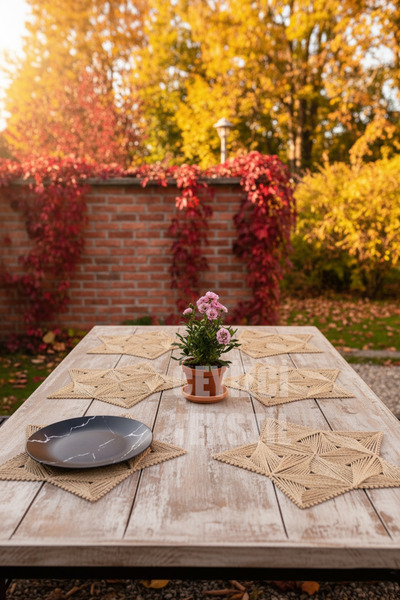 Çt Çeyizci Tekstil Supla, Kahve Amerikan Servis 6lı Supla, 6 Adet Supla, 6lı Tabak Altlığı