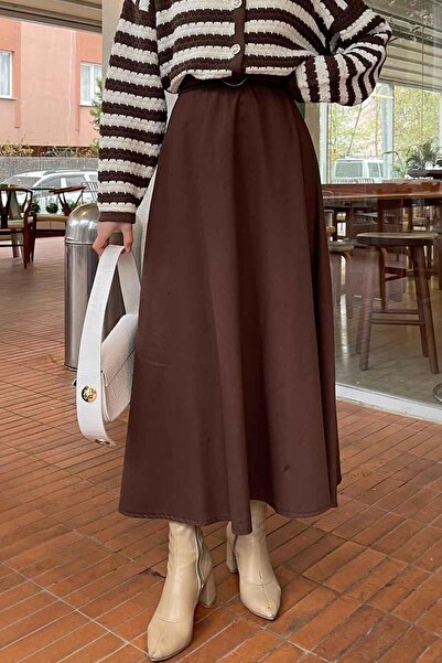 lamelif Flared Linen Skirt