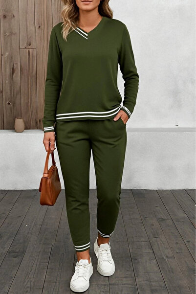 Modayakamoz Γυναικείο μακρυμάνικο ριμπ λεπτομέρεια βισκόζης σετ δύο κλωστών