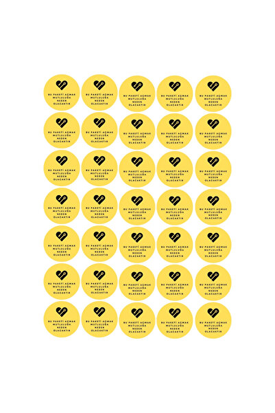 Bimotif Bu paketi açmak mutluluğa neden olacaktır, yazılı sticker seti, 35 adet