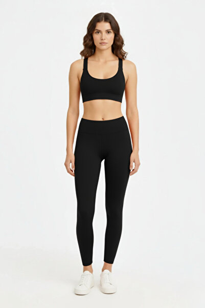 RANDOM Kadın Siyah V Yaka Modal Dikişsiz Ayarlanabilir Askılı Lazer Kesim Bra...