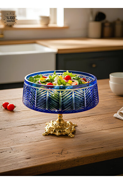 AKDEN STORE Crystal Cutlery Tableware Glass Bowl / Presentation Bowl / Salad Bowl 24cm