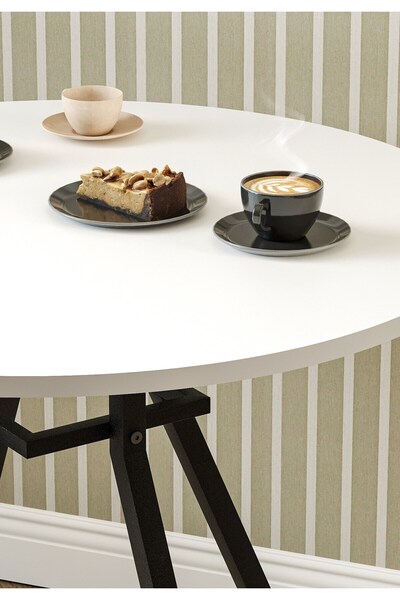 Bofigo Yuvarlak Yemek Masası 80 Cm Mutfak Masası Balkon Masası Roma Beyaz