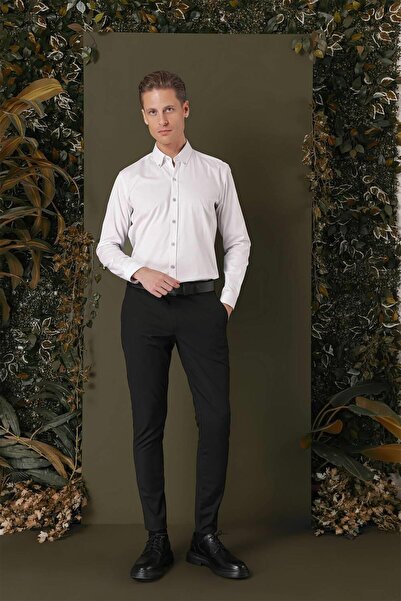 Efor GK 711 Slim Fit Taş Klasik Gömlek