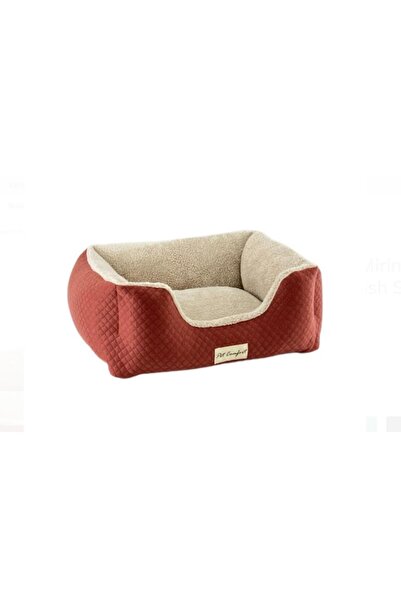 Pet Comfort Echo Kedi ve Köpek Yatağı Tarçın/Ecru Peluş S 60x50cm