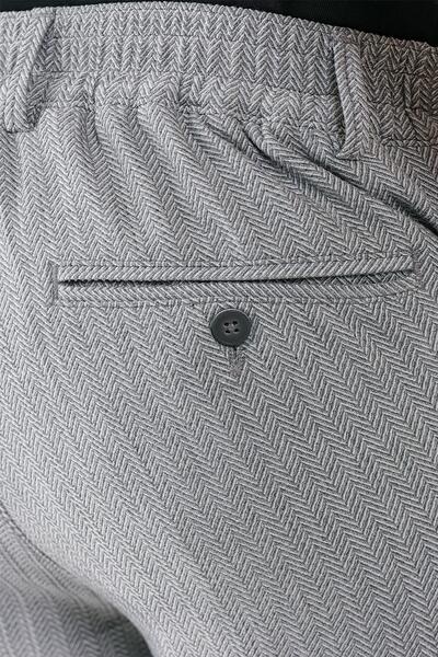 Efor Comfort Fit Beli Lastikli Balıksırtı Dokuma Casual Gri Pantolon P 1155