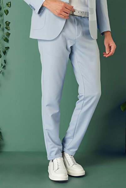 Efor Comfort Fit Yan Cep Beli Lastikli Esnek Pamuk Mavi Jogger Pantolon P 1143
