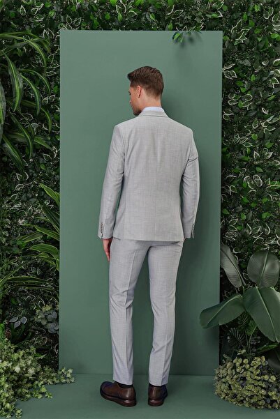 Efor TK 872 Slim Fit Açık Gri Klasik Takım Elbise